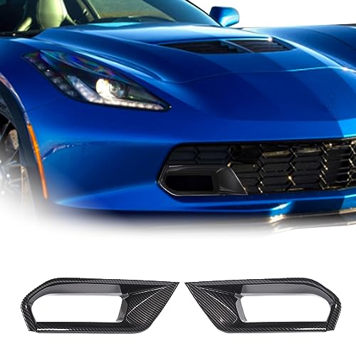 Car Front Side Bumper Air Duct Vent Frame for Chevrolet Corvette C7 Z06 2014-2019 Auto Front Bumper Cover Air Vent Intake Duct Decoration Trim Exterior Accessories (Carbon Fiber)