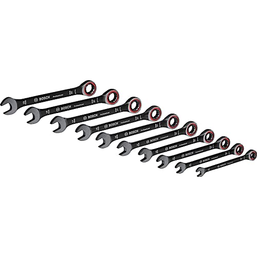 Bosch Professional Spanner Set 10-Piece (8-19 mm, Open-Ended & Ratchet Ring Spanner, in Bag)