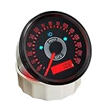 ELING 85mm GPS Speedometer Odometer 150MPH Speedo Gauge with High Beam Left Light Right Light 12V 24V for Auto Motorboat Tractor with Red and Yellow Backlight