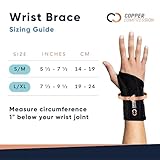 Copper Compression Wrist Brace - Copper Infused Adjustable Orthopedic Support Splint for Pain, Carpal Tunnel, Arthritis, Tennis Elbow, Tendinitis, RSI, Ganglion Cyst for Men Women - Right Hand - S/M