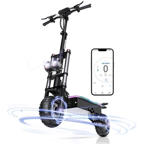 Electric Scooter for Adults, 5600W Dual Motors with 60 Miles Range Battery E Scooter, Up to 50 MPH Max Speed, Large Display, 11" Off-Road Tires Commuting Electric Scooter with Detachable Seat