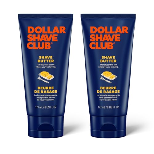 Dollar Shave Club | Shave Butter 2-Pack | For Sensitive Skin, A Translucent Shaving Cream & Gel Alternative, Designed For A Gentle Glide, Helps To Fight Razor Bumps and Ingrown Hairs, Blue