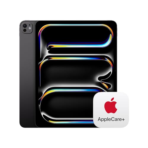 Apple iPad Pro 13-Inch (M4): Ultra Retina XDR Display, 256GB, Landscape 12MP Front Camera/12MP Back Camera, Wi-Fi 6E, Face ID, All-Day Battery — Space Black with AppleCare+ (2 Years)
