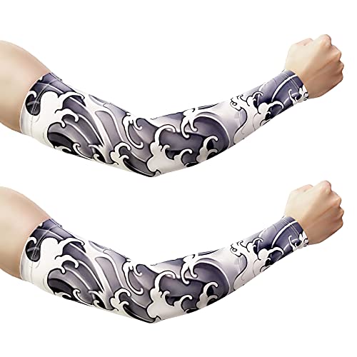Aresvns Tattoo Sleeves, Arm Sleeves for Men and Women UV Sun Protection Cooling Sleeves to Cover Arm Tattoo for Driving Cycling Golf Fishing Christmas Gift