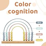 ibwaae Wooden Rainbow Abacus Beads Counting Toys Kids Early Math Skills Montessori Educational Learning Games for Toddler