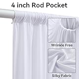 Htper 6 Panels 5×40ft White Ceiling Drapes for Wedding, Wrinkle Free Thick Polyester 40ft Extra Long Ceiling Curtains Draping Arch Drapery for Birthday Party Event Tent Canopy Venue Decoration