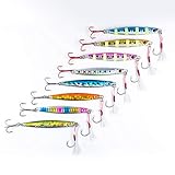 オルルド釣具 orurudo 8pcs 2.82oz (80gram) Jig Saltwater Fishing Lure Metal jigs F Long Cast Jigging Major Color & Center Weight Balance Edition (A&B Color Set) qb100143c04n0