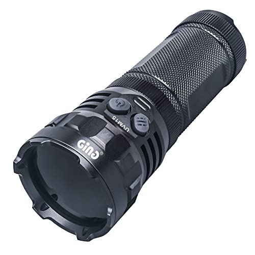 GING UV FLASHLIGHT UV M15 365NM Blacklight High-Power 3 UV Beads Light in 1 Input and Output USB Type-C Charging Port Blacklight UV Torch for Glue, Pet Urine, Counterfeit Money, Resin…