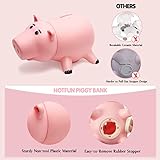 Piggy Bank, Cute Plastic Coin Bank for Boys and Girls, Unbreakable Pig Money Bank for Kids Gift (Pink)