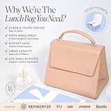 Tan Medium Insulated Lunch Bag for Women for Work, Aesthetic Lunch Boxes for Women Tote Bag Purse with Strap, Adult Womens Lunch Bags for Work, Work Lunch Box for Women, Insulated Lunchbags for Women