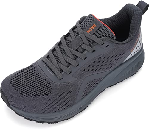 BRONAX Mens Wide Toe Box Running Tennis Shoes Gym Tennis Athletics Size 9.5 Sports Mesh Walking Rubber Outsole Sneakers for Male Grey 43