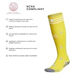 adidas Copa Zone Cushion 4 Soccer Socks (1-Pair) for Men, Women, Boys and Girls, Team Yellow/White, Medium