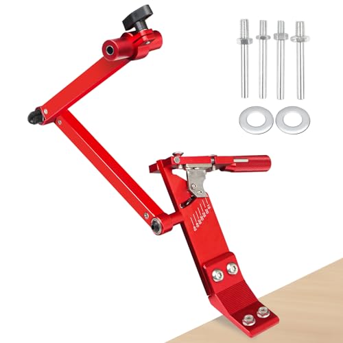 Edicapo Updated Adjustable 15°- 45°Lawn Mower Blade Sharpener with Ball Bearing Manufacture Handle for Right & Left Hand Blades - Sharpening Balancer Bracket Tool Kit for Lawnmower Blades Red