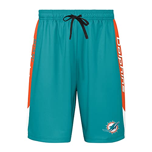 FOCO Men's NFL Side Stripe Training Short, Miami Dolphins, Large