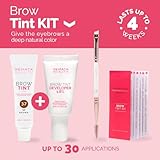 RB RENATA BEAUTY Brow Tint Kit – Eyebrow Tint Set – Dye Kit with Color Tint, Cream Developer and Styling Brush – Long-Lasting Effect Up to 4 Weeks – 30 Applications [Brown]