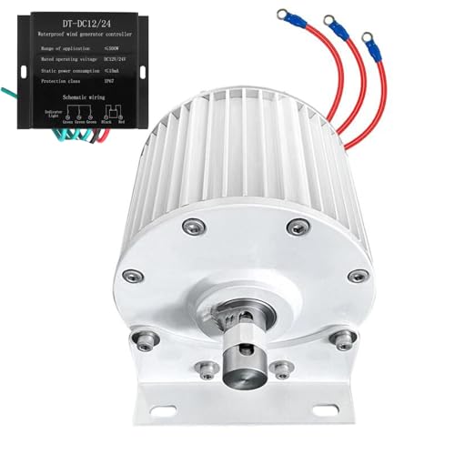 HUIZHITENGDA 12000W 110V/220V Low Speed AC Alternator Generators with Base Use for Wind Turbine Water Turbine (White),220v