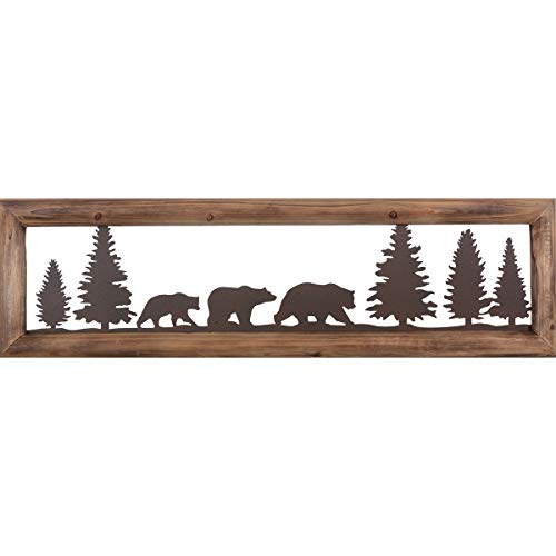 BLACK FOREST DECOR Bear Family Metal & Wood Wall Art