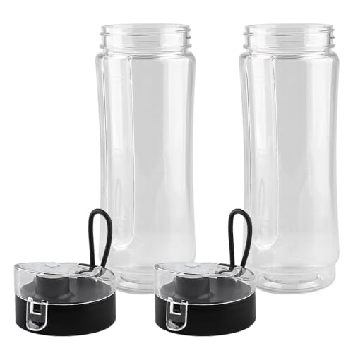 Veterger Replacement Parts 2 pack 20oz Sports Bottle with Spill-Proof Lid,Compatible with Oster MyBlend Plus Personal Blender