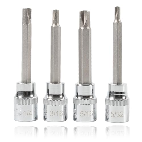 johntruck 4 Pack Clutch Head Bit Socket Set Used with 3/8" Square Drive for Chevy Cars and Trucks Older