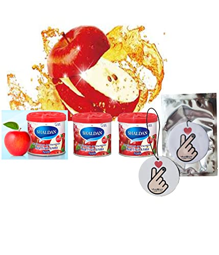 My Shaldan Apple Scent 3-cans, V8 Original Classic Formula, Car Cup-holder Natural air freshener, Real Fruit Aroma