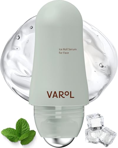 VAROL Ice Roll Serum | Cooling Face Roller with Serum for Depuffing, Under Eye Bag, Hydrating, Soothing & Pore Tightening with Panthenol & Tannin | Korean Skin Care & Gua Sha Facial Tool | 1.69 Fl Oz