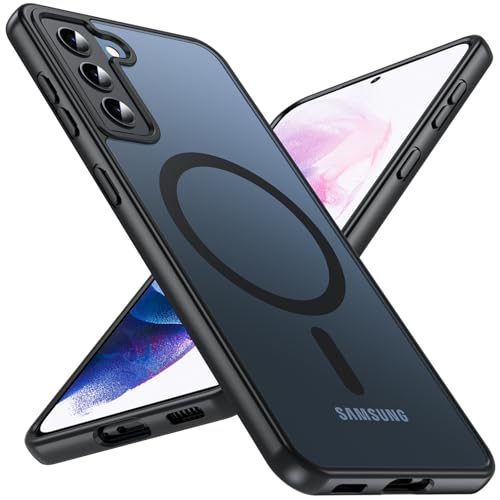 Hensinple for Samsung Galaxy S21 Case with 200% Stronger Magnetic,Military-Grade Drop Protection s21 Phone Case-Anti-Scratch & Anti-Fingerprint Matte, Skin-Friendly Galaxy s21 5g case[6.2"]-Black