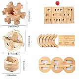 Arlai 12 pcs Wooden Brain Teaser Puzzle and Metal 3D Unlock Interlocking Jigsaw Educational Toy for Kids and Adults Brain Games