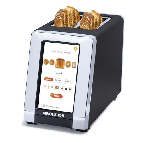 Revolution R180 Connect B High-Speed Touchscreen Toaster, 2-Slice Smart Toaster with Patented InstaGLO Technology, Wi-Fi Connectivity, Weather Widget, and Over-the-Air Updates, Black