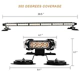 ASPL 38.5" 78 LED Strobe Light Bar Double Side Flashing High Intensity Emergency Warning Flash Strobe Light with Magnetic Base for Safety Construction Vehicles Tow Trucks Pickup (Amber/White)