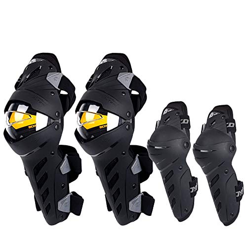 Scoyco Knee-and-Shin Guards Anti-slip for Men Powersport Protection Motorbike Mountain Biking Bicycle Dirt-bike
