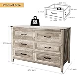 NEDYO 4PCS Farmhouse Dresser Set, Dresser and Nightstand Sets, Rustic Wooden Dresser Set. Including 6 Drawer Dresser & 4 Drawer Dresser & 2 Drawer Nightstand Set of 2 with USB. Light Rustic Oak