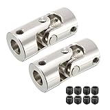 2pcs Rotatable Universal Joint 6mm to 8mm 4mm to 10mm Bore Dia Steering Gear U Joint Coupler Shaft Coupling M3 M4 Thread(6mm to 8mm)