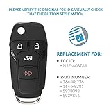 Keyless2Go Replacement for 4 Button Replacement Remote Flip Key for Ford Transit N5F-A08TAA 164-R8236-2 Pack