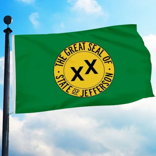 3ply Double Sided - State of Jefferson Flag Banner for Premium Heavy Duty Durable Garden Decoration Outdoor and Indoor Flags with 2 Grommets (3x5ft)