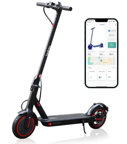 Electric Scooter for Adults, 350W Motor, Up to 19 Miles Long-Range and 19 MPH Portable Foldable Commuting Scooter 8.5" Tires, Electric Kick Scooter with Dual Braking System and App Control