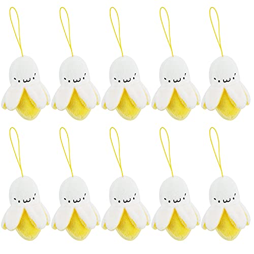 AUEAR, 10 Pieces Creative Banana Peel Shape for Keychain Cell Phone Handbag Pendant Decoration