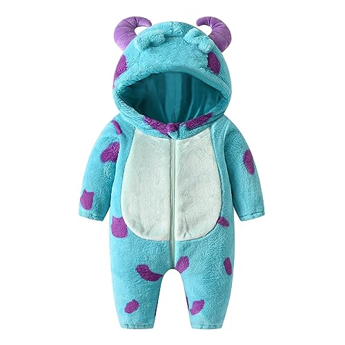 FEIBEL Baby Halloween Costumes Cute Animal Outfit Funny Monster Costume Halloween Gifts for Infant Toddler Kids (Blue, 12-18 Months)