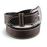 ARIAT Women's Basic Heavy Stitched Belt, Brown, Large