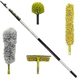DOCA Telescoping Pole 7-30 Ft - Extension Pole for Cleaning, Feather Duster, Window Washing Kit, Paint Roller, Window Squeegee - High Reach Extendable Kit for Indoor & Outdoor - Cleaning Set