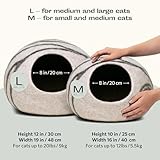 MEOWFIA Cat Cave – Premium Felt Cat Bed for Indoor Cats, Handmade 100% Merino Wool (Light Shades) (Medium, Light Grey)