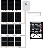 ECO-WORTHY Home Off-Grid Solar Power System: 10KW 120V/240V Output+ 15.36kWh Lithium Battery (3 * 48V100Ah)+ 4920W Solar Panel (12 * 410W)，Complete Hybrid Solar Kit Plug and Play