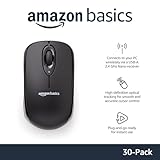 Amazon Basics 2.4 Ghz Wireless Optical Computer Mouse with USB Nano Receiver, Black, 30 Pack