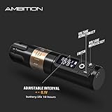 Ambition Soldier Rotary Battery Pen Tattoo Cartridge Machine with 2400mAh Power Japan Coreless Motor Digital LED Display Tattoo Equipment Supply for Professionals and Beginners Tattoo Artists