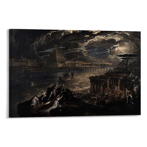 The Fall of Babylon Painting Poster (1) Canvas Print Wall Art Decoration Living Room Office Bedroom Aesthetic 24x16inch(60x40cm) Frame-style