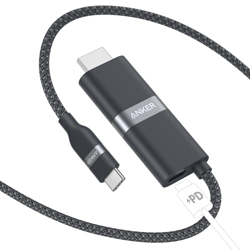 Anker Nano USB C to HDMI Cable Adapter with 140W PD Fast Charging Port, 4K@60Hz,Sustainable with Advanced Shielding, Thunderbolt 5/4/3 Compatible, for MacBook, iPhone, HD TV (6FT,Black)