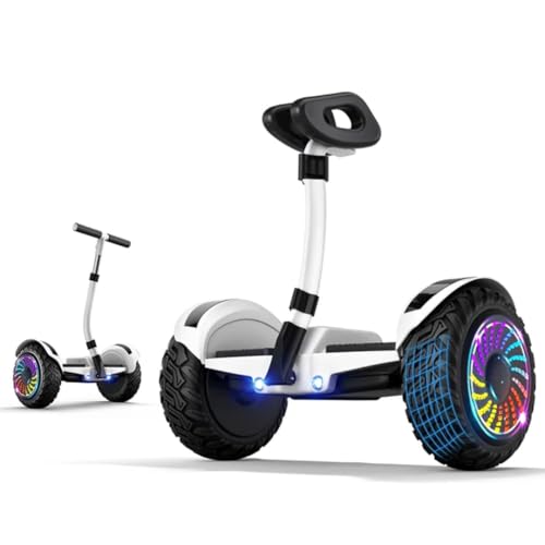 Electric 6.5 Inch Self-Balancing Scooter for Kids and Adults, Bluetooth Speakers, App-Controlled, White