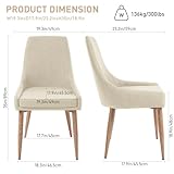 E&D FURNITURE Dining Chairs, Accent Living Room Chair Set of 6 Beige Kitchen and Dining Room Chairs with High Back 6 Pack Fabric Dining Chairs Sillas para Comedor Upholstered Dining Metal Leg Chairs