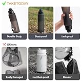 TakeToday Collapsible 32oz Silicone Water Bottle, Foldable Travel Bottle with Strap, BPA Free, Leakproof for Hiking, International Travel, Outdoors (Black)