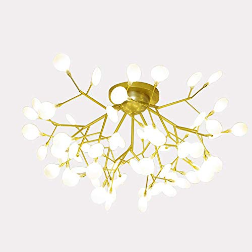 Nordic Firefly Ceiling Light,g4 63-Lights Sputnik Chandelier,mid Century Close to Ceiling Acrylic Ceiling Lamp for Bedroom Dining Room Hallway Warm White 63-Lights