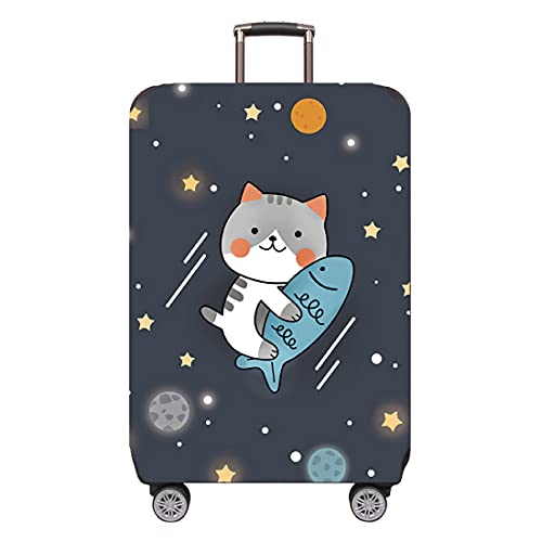 TRAVEL KIN Thickened Luggage Cover 18/24/28/32 Inch Suitcase Spandex Protective Cover (M(22-24 inches luggage), Kitten)